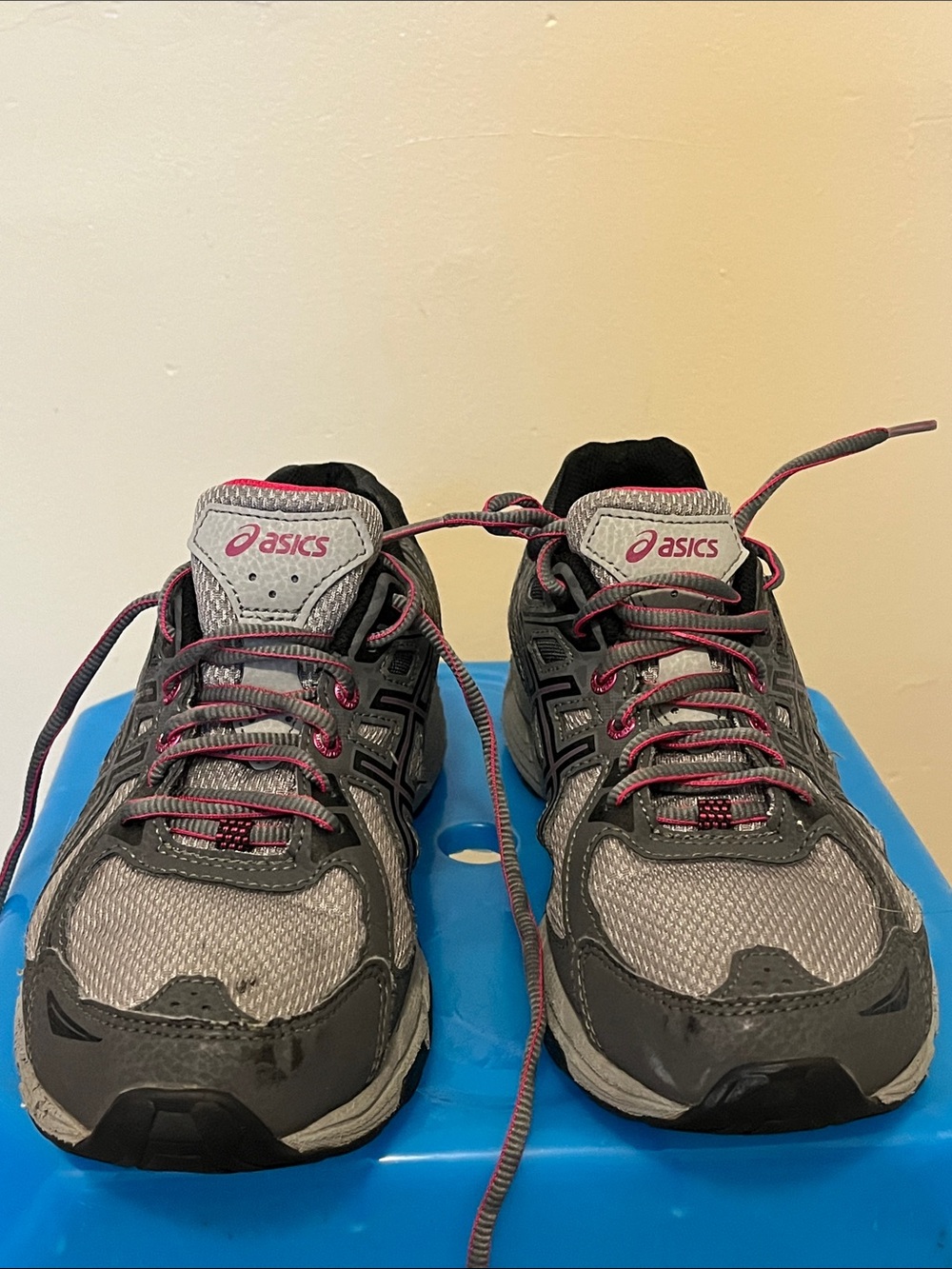 ASICS women Gray and Pink Athletic Sneakers